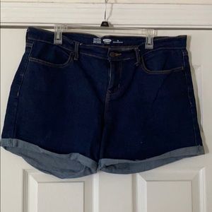 Old Navy Dark Wash Denim Shorts - Size: 14